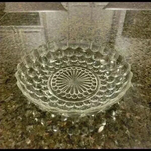 Vintage Anchor Hocking Depression Glass Bowl Clear Bubble Pattern